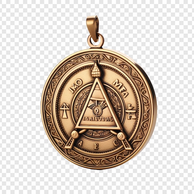 Free PSD masonic medal isolated on transparent background