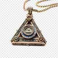 Free PSD masonic pendant jewellery isolated on transparent background