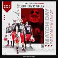 Free PSD match day football sport event flyer template