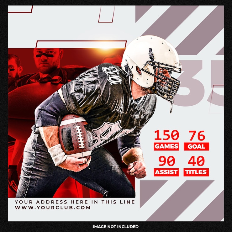 Free PSD match day football sport event flyer template