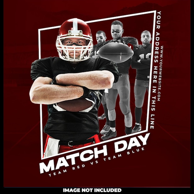 Free PSD match day social media post design template