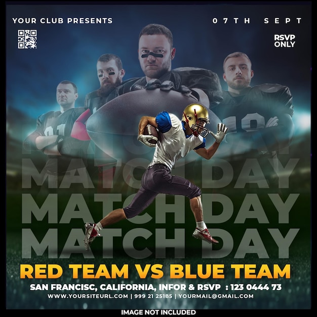 Free PSD match day social media template design