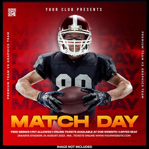 Free PSD match day social media template design