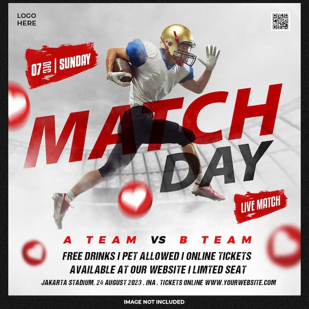 Free PSD match day social media template