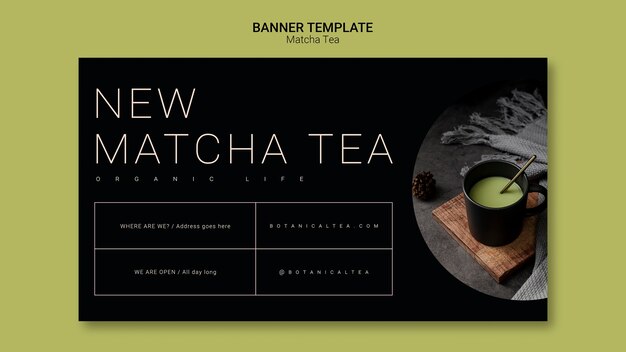 matcha tea banner template concept