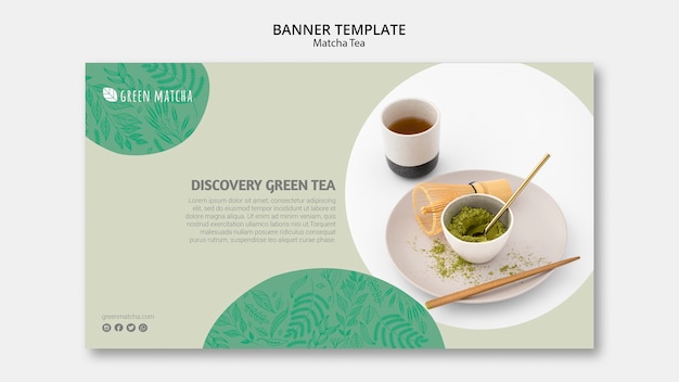 Free PSD matcha tea banner template