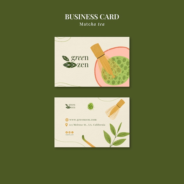 Matcha tea business card