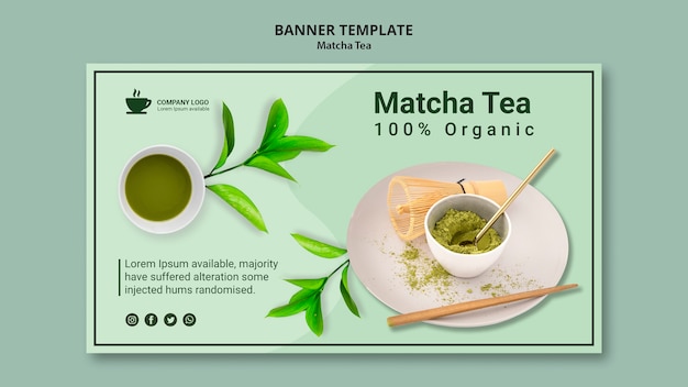 matcha tea concept for banner template