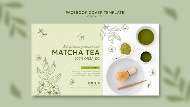 matcha tea facebook cover template