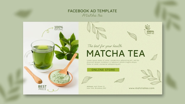 matcha tea facebook template