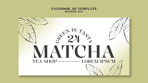 Free PSD matcha tea  facebook template