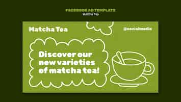 Free PSD matcha tea  facebook template