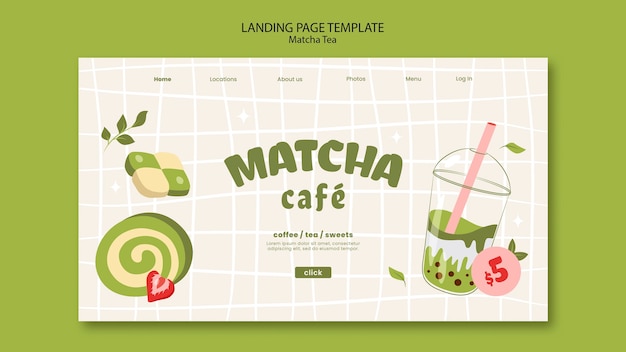 Matcha tea template design