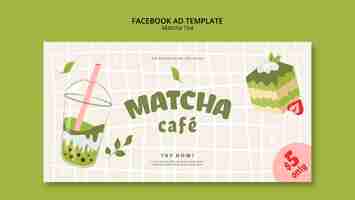 Free PSD matcha tea template design