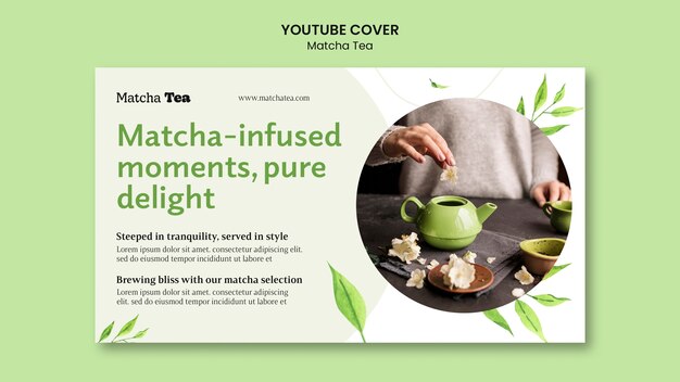 Matcha tea youtube cover template