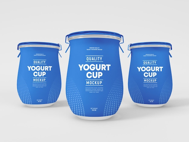 Matt glass yogurt cup packaging mockup