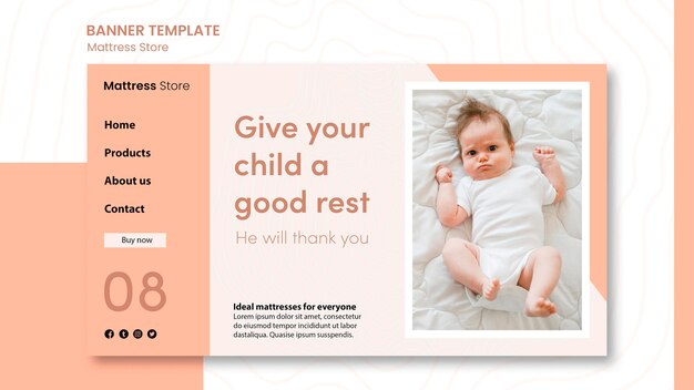 Mattress store ad banner template