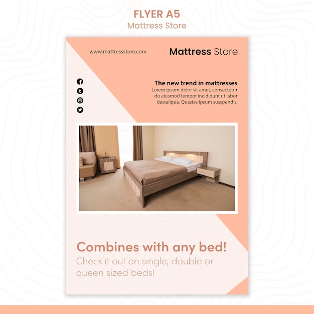 Free PSD mattress store flyer template