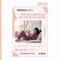 Free PSD mattress store template poster
