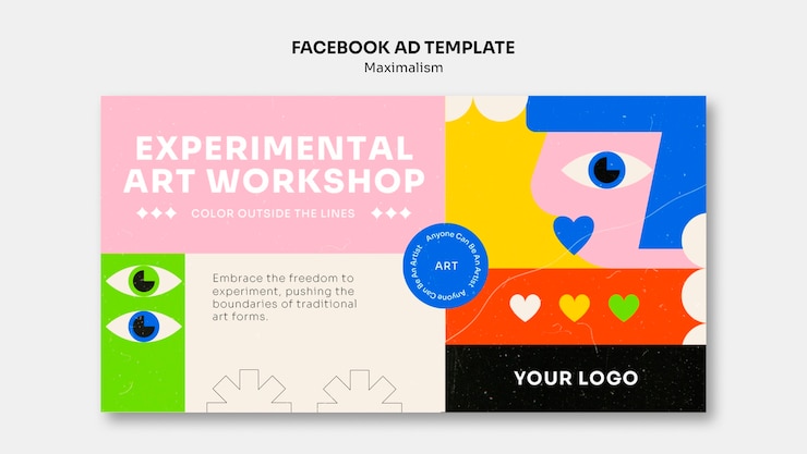Free PSD maximalism style facebook template