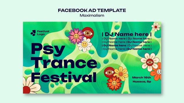Free PSD maximalism style facebook template