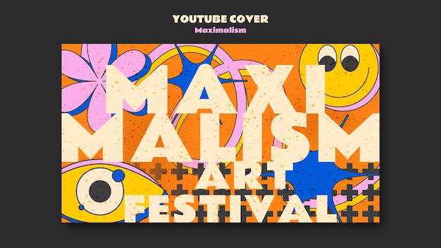 Maximalism style youtube cover template