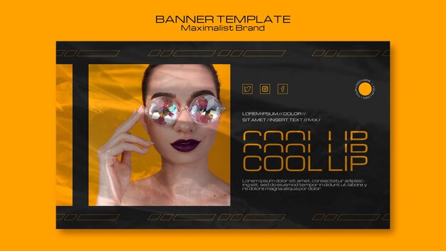 Maximalist brand cool up banner template