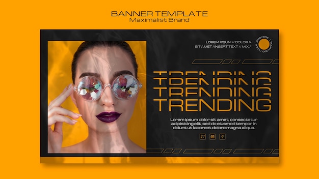 Free PSD maximalist brand trending banner template