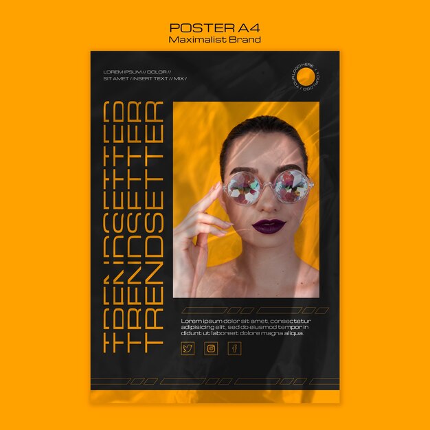 Maximalist brand trendsetter poster template