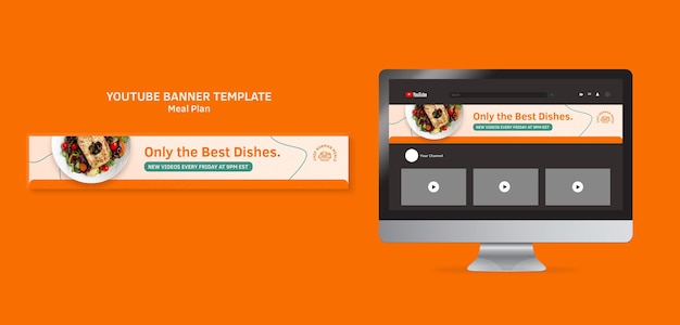 Meal Plans YouTube Banner Template – Free PSD Download