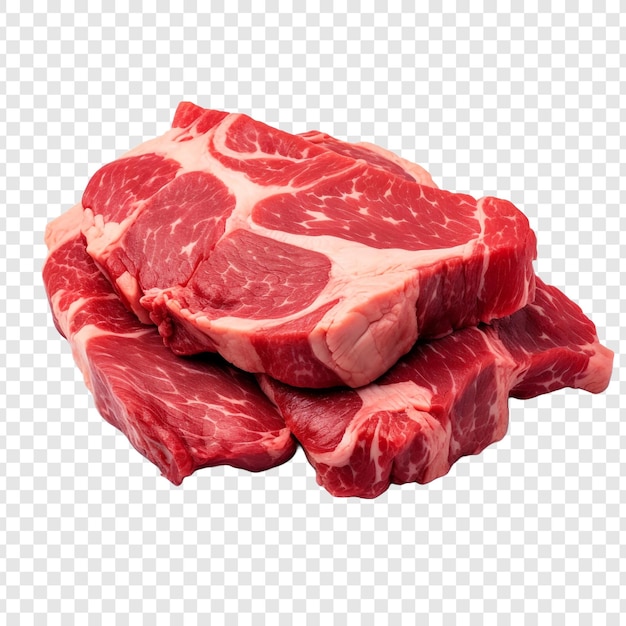 Meat in its raw state isolated on transparent background