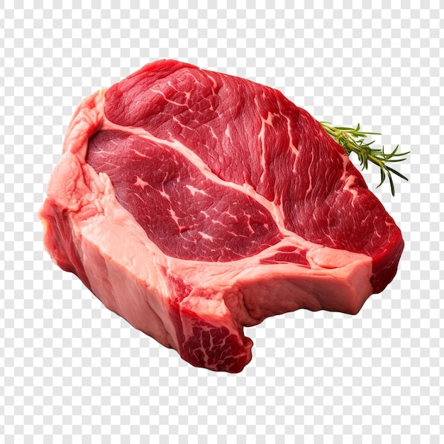 Meat in its raw state isolated on transparent background