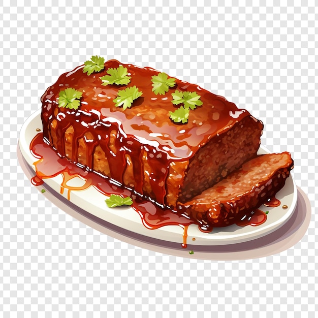 Meatloaf isolated on transparent background