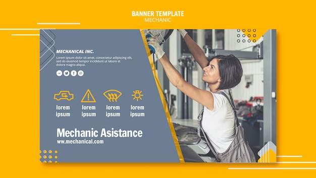 Mechanic assistance banner template