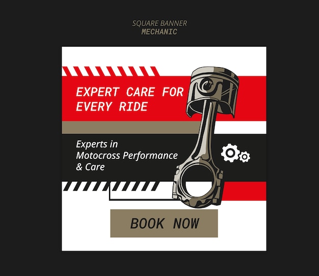 Mechanic banner template design