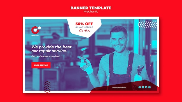 Free PSD mechanic banner template