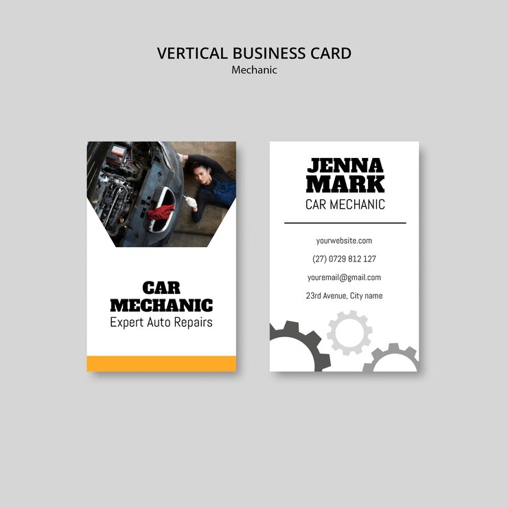 Free PSD mechanic business card template design