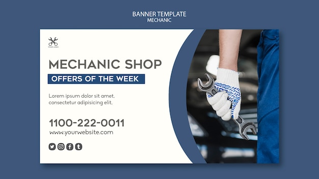 Mechanic shop banner template