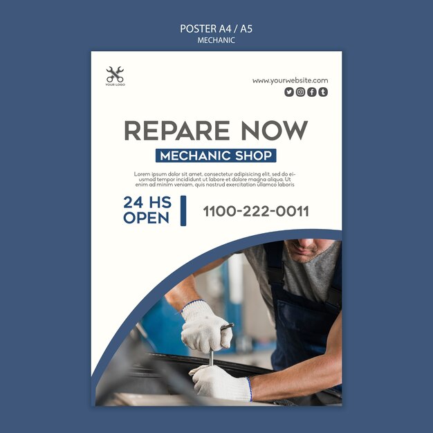 mechanic shop flyer template