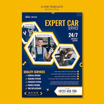 Mechanic shop flyer template