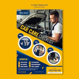 Mechanic shop template flyer