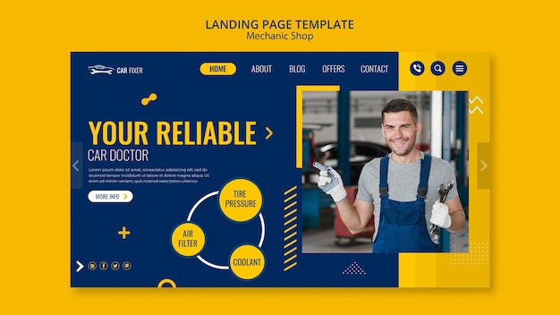 Mechanic shop template landing page