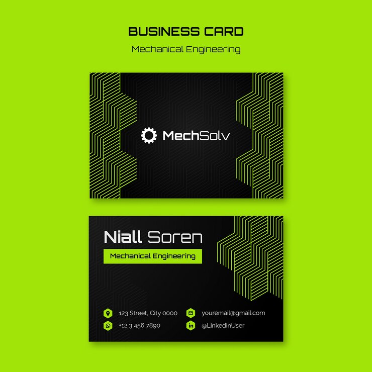 Free PSD mechanical engineering business card template design