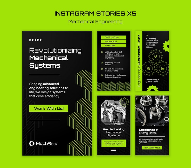 Free PSD mechanical engineering instagram template design