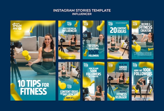 PSD gratuito raccolta di storie di instagram di influencer dei media e personalità