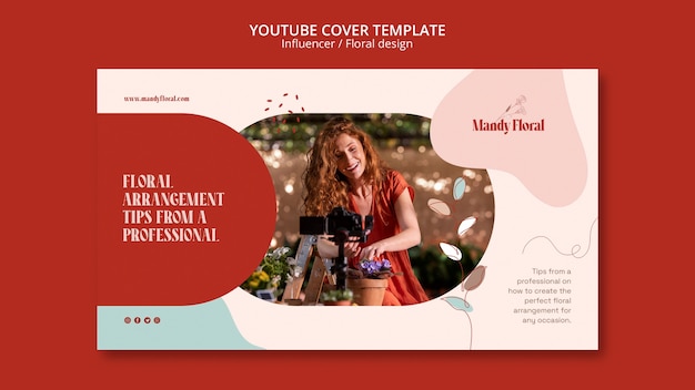 Free PSD media influencer and personality youtube cover template