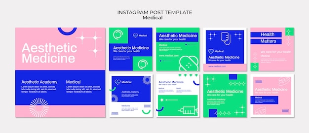 Free PSD medical aid instagram posts template