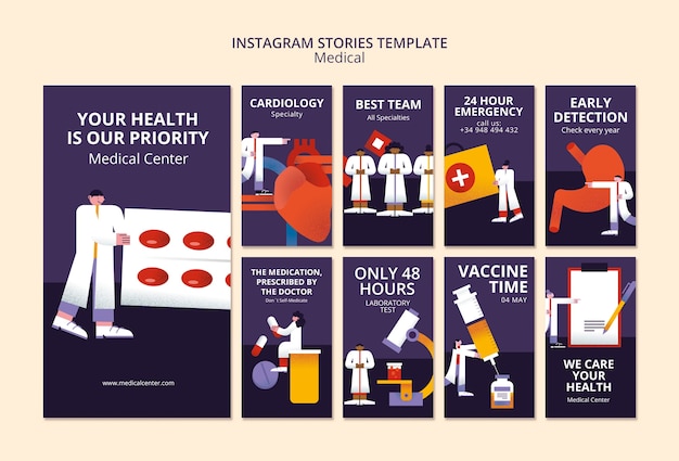 Free PSD medical aid instagram stories template