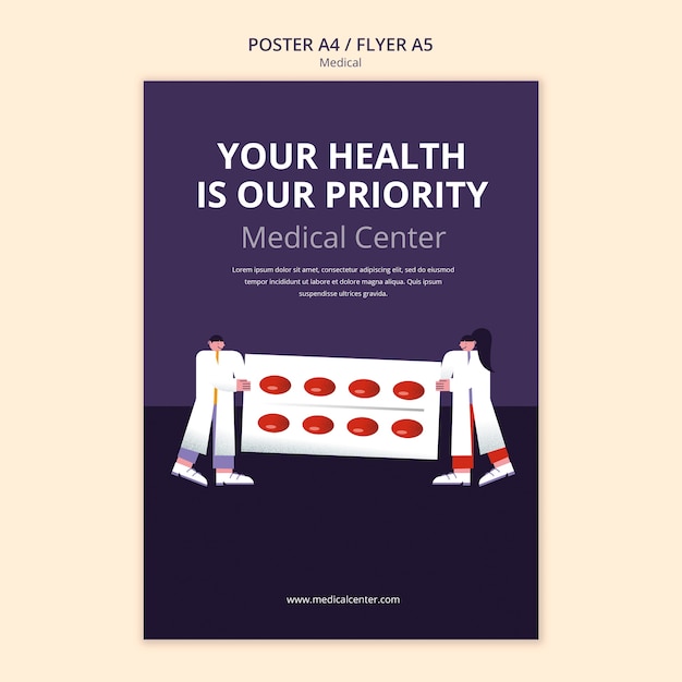 Medical aid poster template