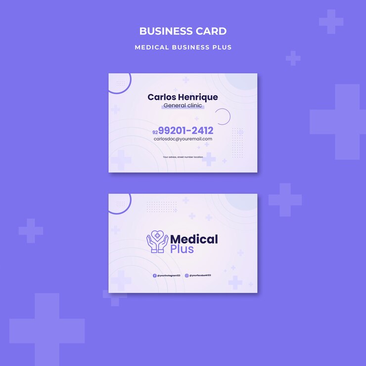 Free PSD medical business horizontal business card template
